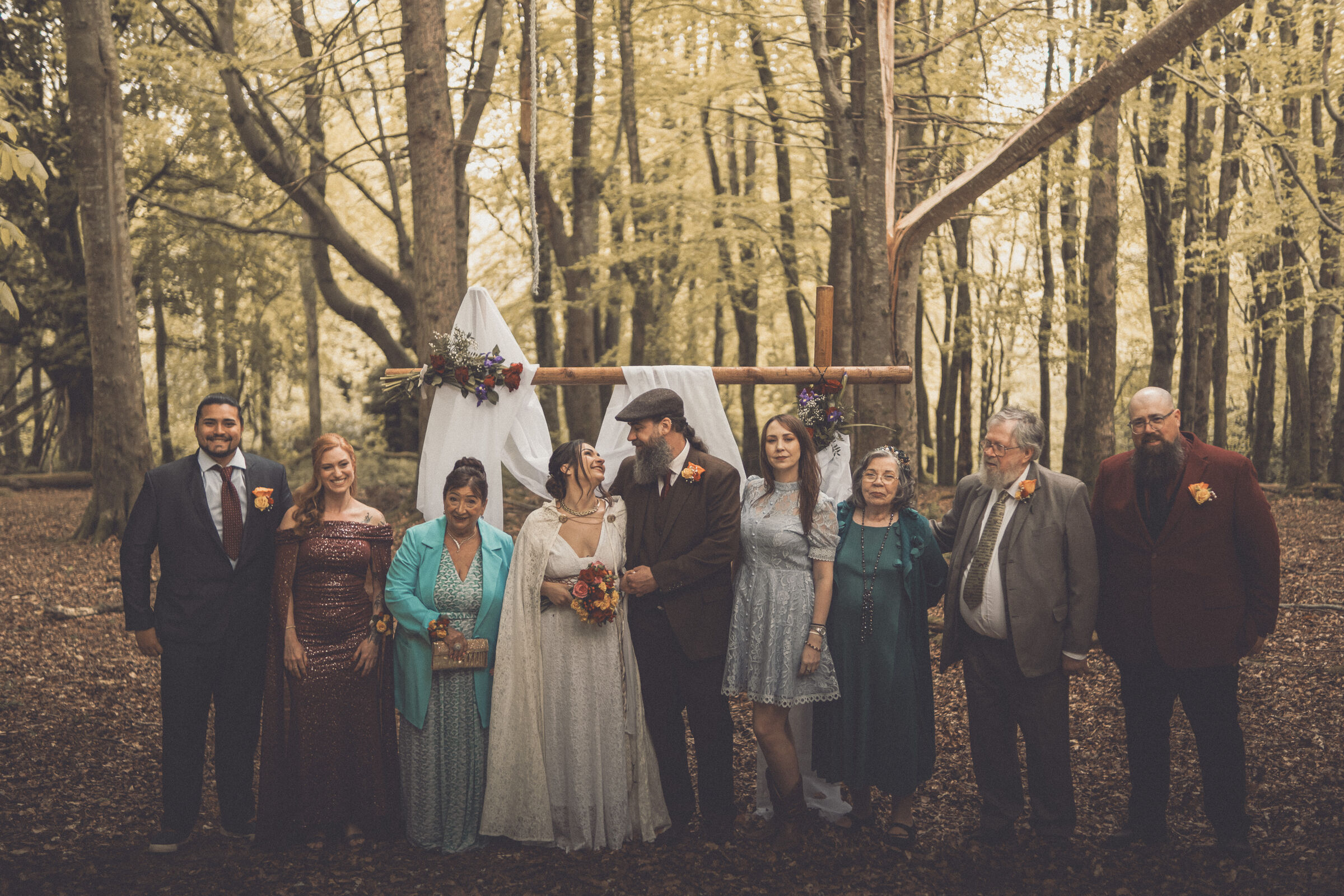 A forest handfasting ceremony