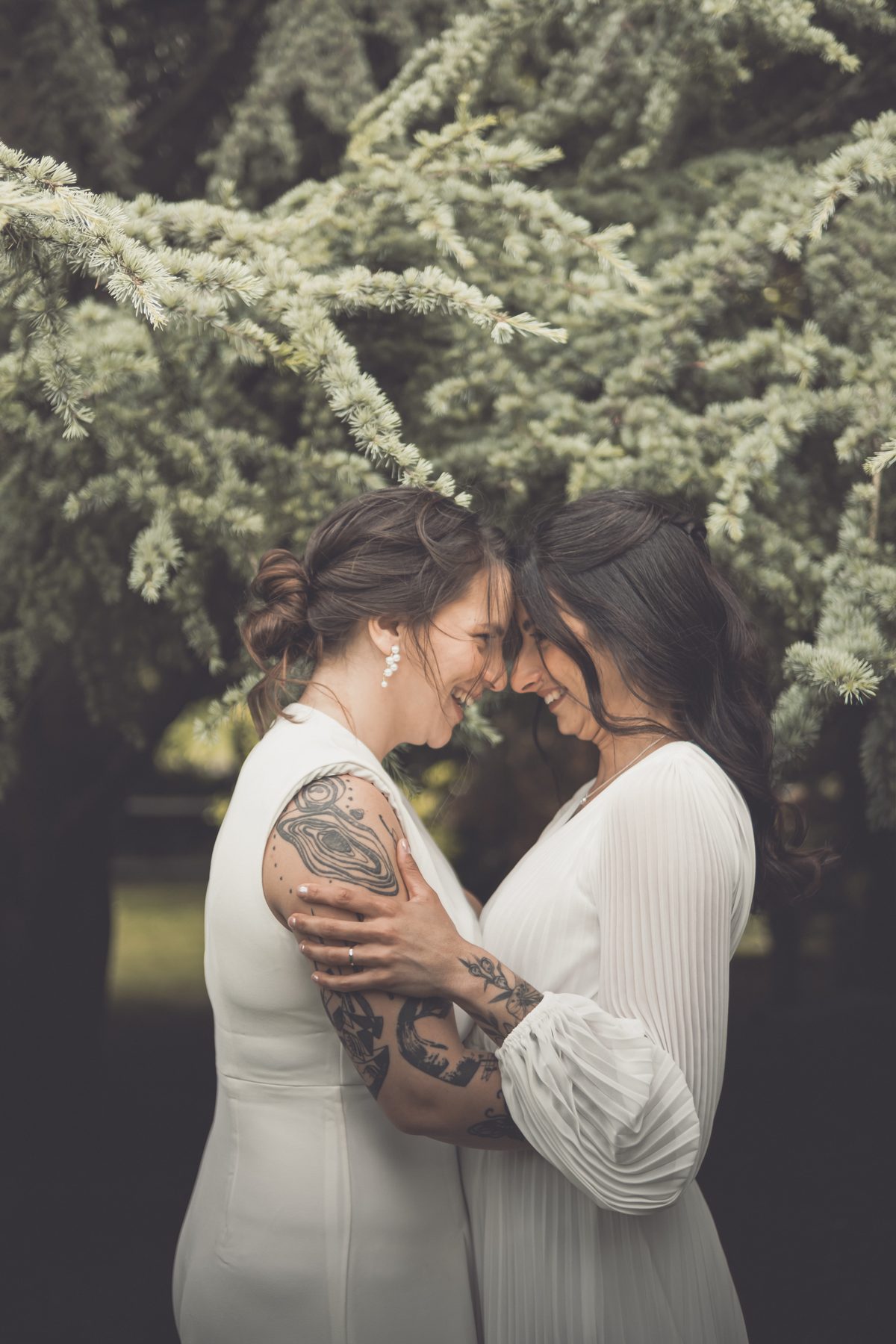 Wedding ceremony moment in the forest